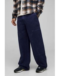 BoohooMAN - Baggy Fit Washed Carpenter Pants - Lyst