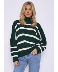 Gini London - Grof Gebreide Trui Met Hoge Hals - Lyst