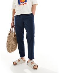 Jack & Jones - Slim Tapered Drawstring Linen Mix Trouser - Lyst