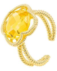 LÁTELITA London - Open Clover Gemstone Cocktail Ring Gold Citrine Sterling Silver - Lyst