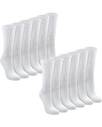 Sock Snob - Ladies 12 Pack 100% Cotton Soft Breathable Socks - Lyst