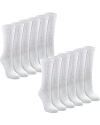 Sock Snob - Ladies 12 Pack 100% Cotton Soft Breathable Socks - Lyst
