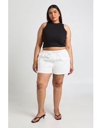 Boohoo - Plus Elasticated Waist Denim Shorts - Lyst