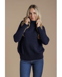 French Connection - Cotton Mozart Popcorn Knit High Neck Jumper - Lyst