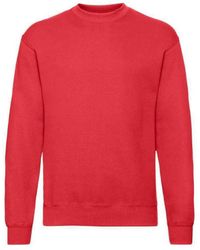 Fruit Of The Loom - Sweatshirt Met Klassieke Schouder (rood) - Lyst