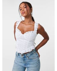 Pink Vanilla - Broderie Frill Crop Top - Lyst