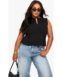 Boohoo - Plus Structured Peplum Hem Top - Lyst