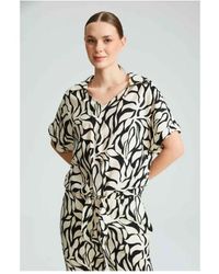 GUSTO - Printed Blouse With Knot - Lyst