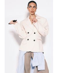 Boohoo - Double Breasted Boxy Blazer - Lyst