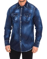 DSquared² - Long Sleeve Denim Shirt S79Dl0013-S30341 - Lyst