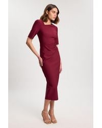 Karen Millen - Bandage Asymmetric Long Sleeve Midi Dress - Lyst