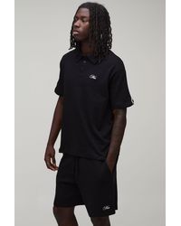 BoohooMAN - Oversized Boxy Contrast Piping Embroidered Short Sleeve Polo And Set - Lyst