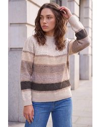 Roman - Petite Stripe Cable Knit Jumper - Lyst