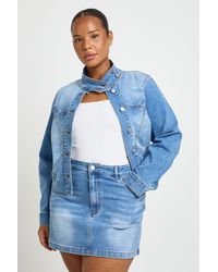 Boohoo - Plus Denim Mini Skirt - Lyst