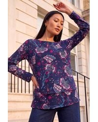 Roman - Floral Double Layer Top - Lyst