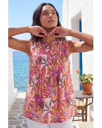 Roman - Floral Burnout Pintuck Shirt - Lyst