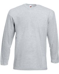 Fruit Of The Loom - Valueweight Crew Neck Long Sleeve T-Shirt - Lyst