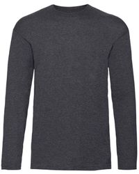 Fruit Of The Loom - Valueweight Crew Neck Long Sleeve T-Shirt - Lyst