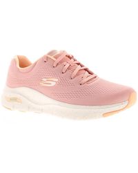 Skechers - Trainers Lace Up Freckle Me Arch Fit Chunky Lightweight Textile - Lyst