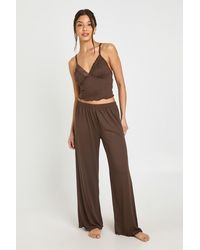 Boohoo - Jersey Lace Trim Cami & Trouser Pyjama Set - Lyst