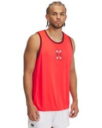 Under Armour - Zone Performance Tank Racer Cardinal - Lyst