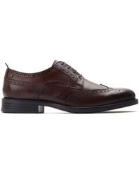 Base London - Cooper Washed Leather Brogue Shoes - Lyst