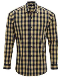 PREMIER - Mulligan Checked Cotton Long-Sleeved Shirt - Lyst