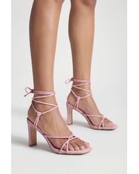 Boohoo - Wide Fit Skinny Padded Strappy Heels - Lyst