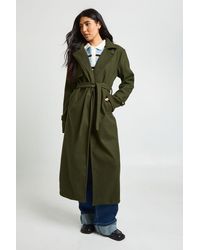 Boohoo - Tall Belted Wool Look Trench - Lyst