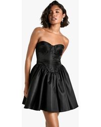 Boohoo - Tall Corset Lace Up Mini - Lyst