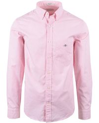 GANT - Reg Dobby Dot Stripe Shirt Geranium - Lyst