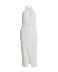 Quiz - Sequin Wrap Midi Dress - Lyst