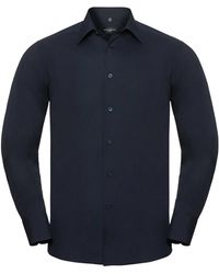 Russell - Collection Long Sleeve Poly-Cotton Easy Care Tailored Poplin Shirt (French) - Lyst