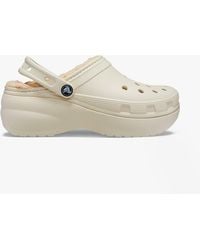 Crocs™ - 207938-2Y2 Classic Platform Lined Clogs Bone - Lyst