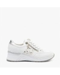 Rieker - N4322-80 Ladies Wedge Heel Trainers - Lyst