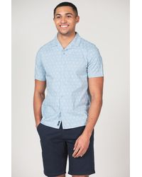 Kensington Eastside - 'Portheras' Cotton Short Sleeve Button-Up Printed Shirt - Lyst