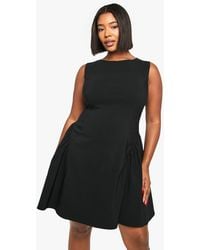 Boohoo - Plus Ruched Side Skater Dress - Lyst
