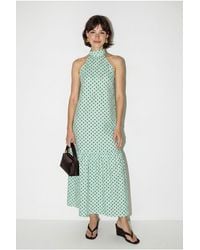 Bianco Lucci - Halter Polka Dot A-Line Maxi Dress - Lyst