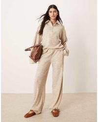 ASOS - Brushed Rib Co-Ord Wide Leg Jogger - Lyst
