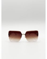 SVNX - Rimless Oversized Square Sunglassses - Lyst