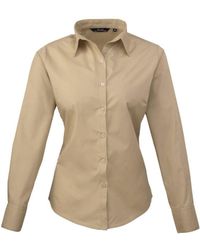 PREMIER - Ladies Poplin Long Sleeve Blouse / Plain Work Shirt () - Lyst