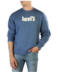 Levi's - Levi's Sweatshirt Met Ronde Hals, Grafische Print En Losse Pasvorm Voor , Blauw - Lyst