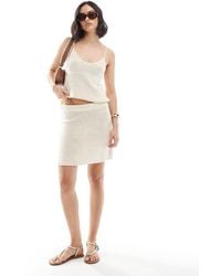 Vila - Knitted Mini Skirt Co-Ord - Lyst