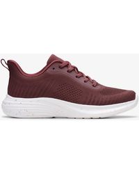 Clarks - Izza Knit Burgundy Trainers - Lyst