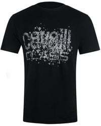 Roberto Cavalli - Cracked Sprayed Logo T-Shirt Cotton - Lyst