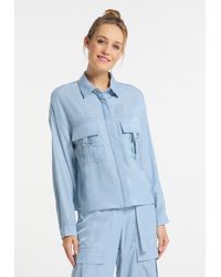 Dreimaster - Blouse Dames Lichtblauw - Lyst