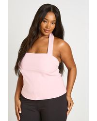 Boohoo - Plus Peplum Hem Corset Top - Lyst