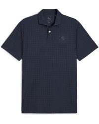 PUMA - Mattr Houndstooth Short Sleeve Performance Polo Shirt - Lyst
