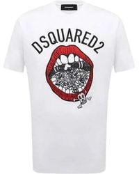 DSquared² - Branded Mouth Graphic T-Shirt Cotton - Lyst