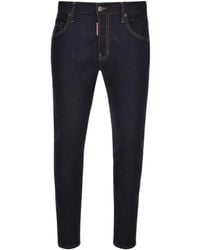 DSquared² - Skater Jean Italian Address Logo Marineblaue Jeans - Lyst